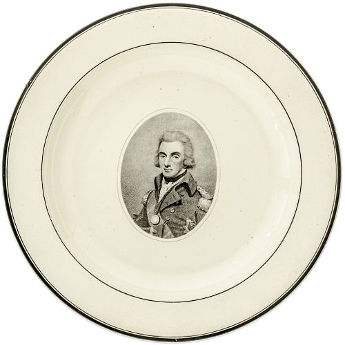 c. 1800 Lord Horatio Nelson Herculaneum Portrait Plate British Admiral Hero of Trafalgar