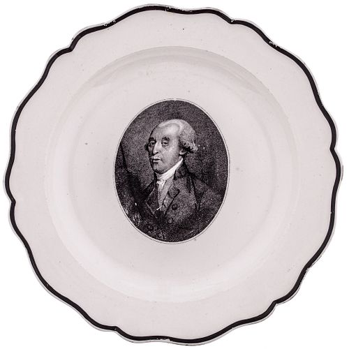 UNIQUE - James Madison Herculaneum Creamware Portrait Plate, Not Listed in Arman