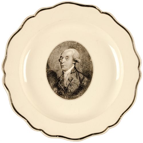 1812 Unique 4th U.S. President James Madison Portrait Historical Liverpool Plate