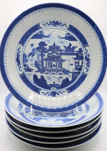 (6) Blue and White Chinese Plates