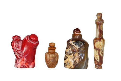 (4) Collection of Chinese Stone Snuff Bottles