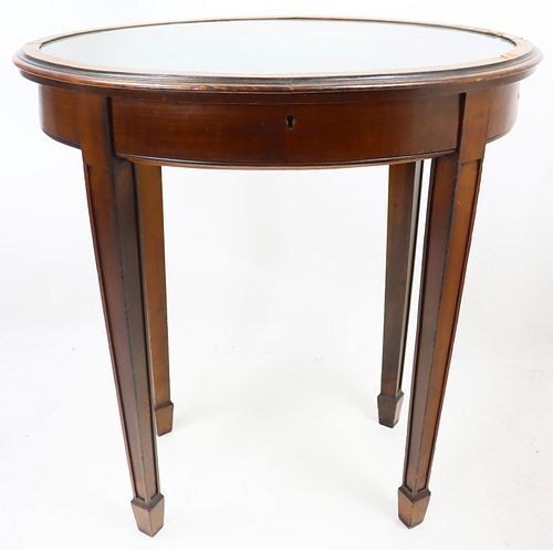 19th C Inalid Open Glass Top Side Table