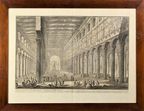 Basilica Interior, Italian Engraving