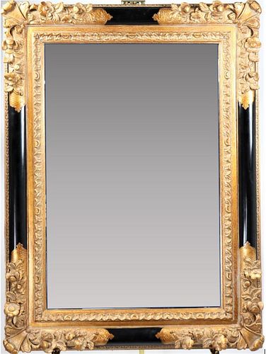 Gilt Ebonized European Style Mirror