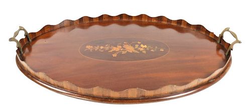 Antique Oval Wooden Tray