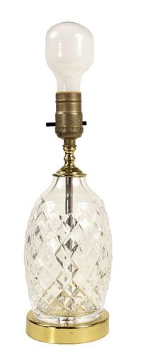 Cut Glass & Brass Table Lamp