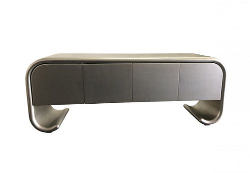 Karl Springer Style Sideboard with Scrolled Legs