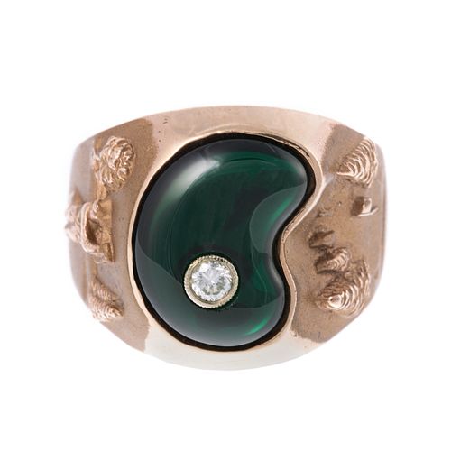 A Unique Vintage Golfing Theme Ring with Diamond