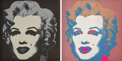2 Andy Warhol (after) "Marilyn" Screenprints