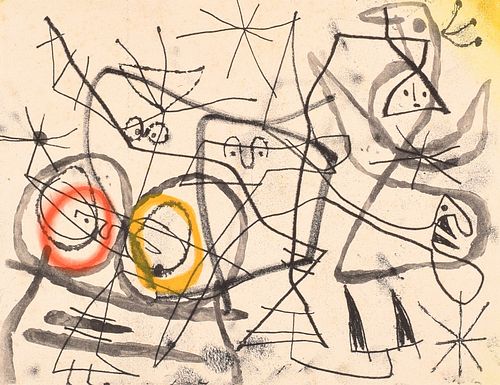 Joan Miro Abstract Aquatint, Signed Edition