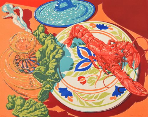 Jack Beal "Lobster" Lithograph, Signed Edition
