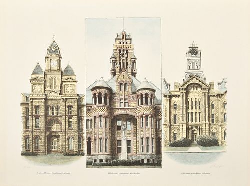 Richard Haas "Courthouses" Lithograph, Signed Edition