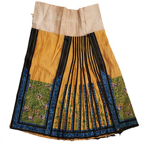 19th C. Chinese Silk Embroidered Skirt Dress