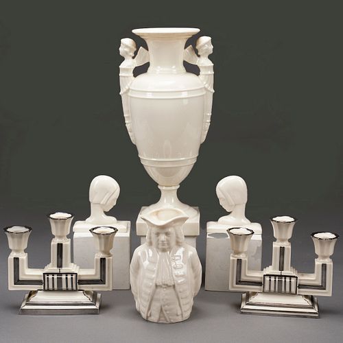 Grp: 6 Lenox Porcelain Deco Vase Candelabra Jug