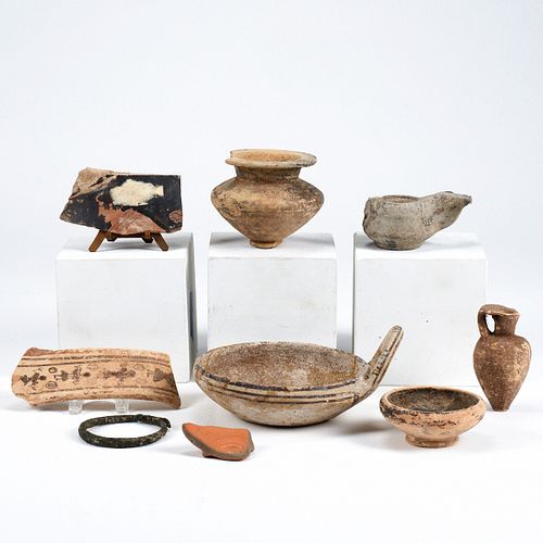 Grp: 9 Roman Pottery Fragments & Vessels