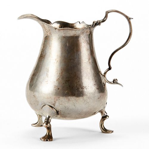 18th Century American John Andrew Sterling Silver Colonial Creamer