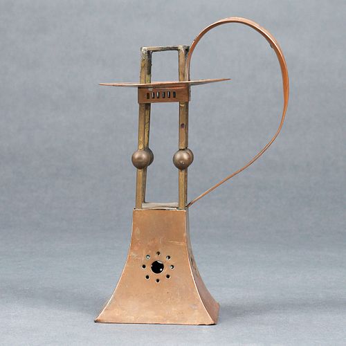 Carl Deffner Jugendstil Brass & Copper Candle Holder
