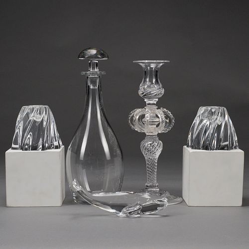 Grp: 5 Baccarat & Hadeland Glass Wares
