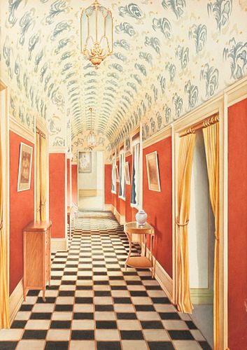 Charles Rubino Hallway Watercolor
