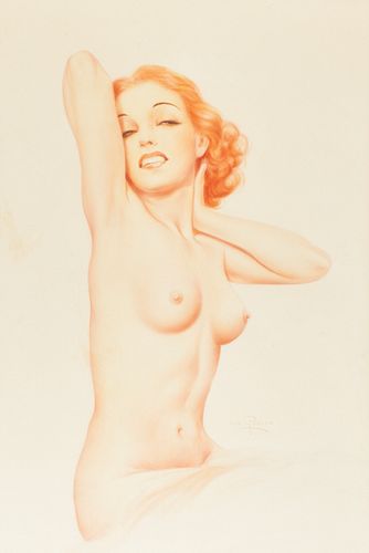 Charles Rubino Female Nude Pastel Drawing