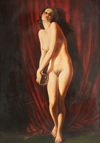 Charles Rubino Female Nude Oil on Board