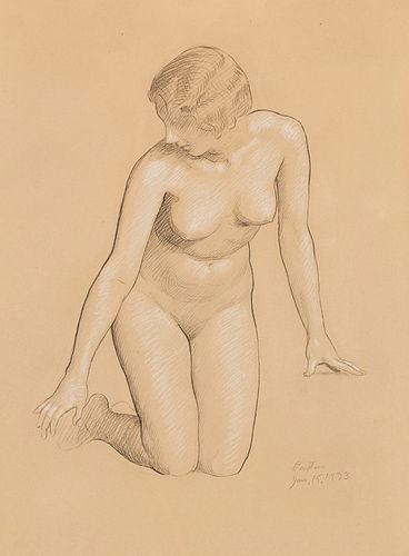 William McGregor Paxton Female Nude Drawing