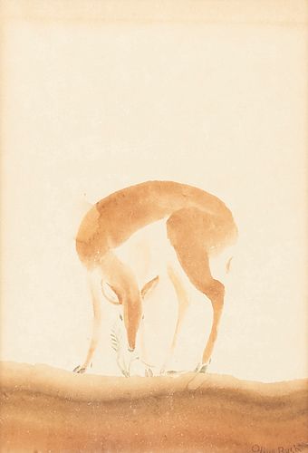 Olive Rush Watercolor Deer