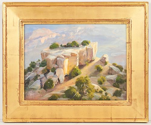 Peter A. Nisbet "Study for Morning Moran Point" Oil on Board