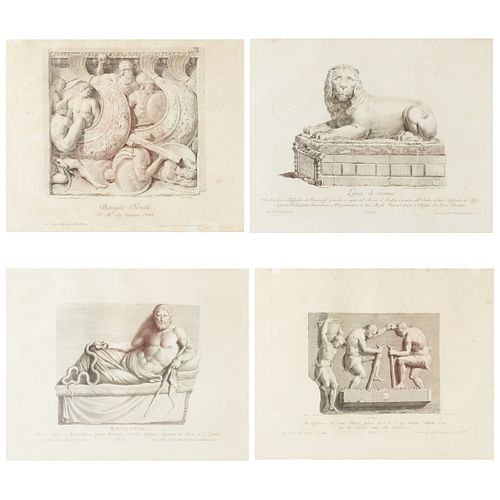 Grp: 4 Engravings Zanetti's Greek Statues