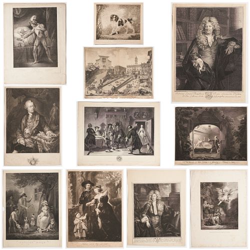 Grp: 11 18th Century Prints - Reynolds Piranesi Rembrandt