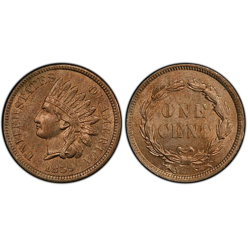 1859 P Indian Head Penny Coin MS63 PCGS