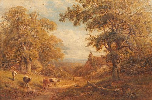 A. A. Glendening Sr. Landscape with Cattle Oil on Canvas