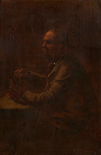 Antonin Gareis Portrait of a Man Oil on Board