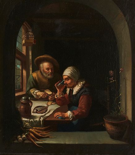 Manner of Gerrit Dou Dutch Old Master Oil on Canvas