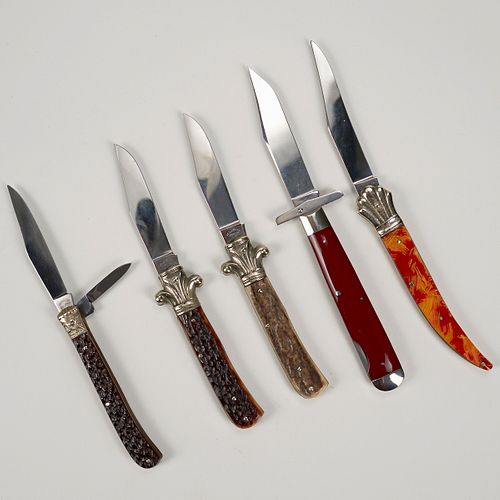 Grp: 5 Folding Knives - Fight'N Rooster & Queen Steel