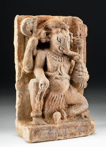 15th C. Indian Stone Ganesha Relief Carving