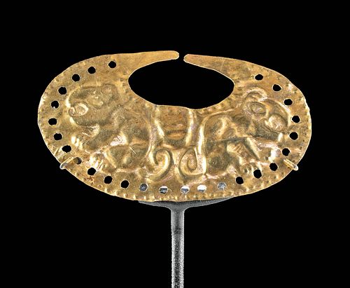 Moche Gold Nose Ring with Jaguars - 1.6 G