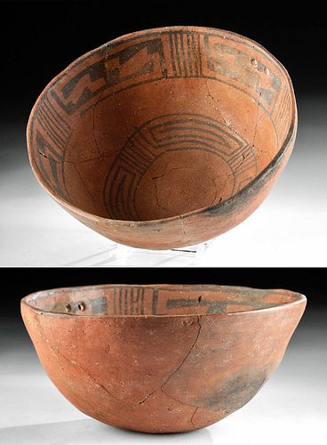 Anasazi Puerco Black-On-Red Pottery Bowl