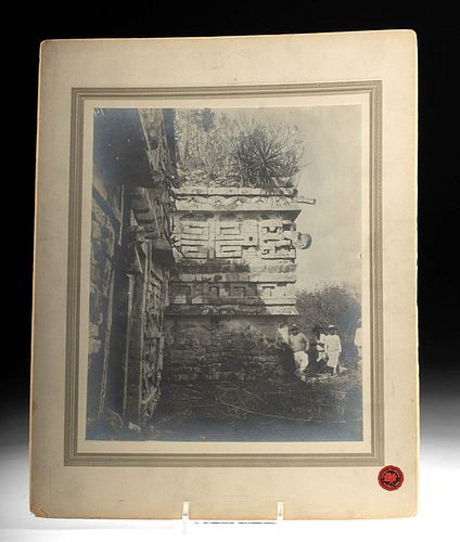 P. Guerra Albumin Print, La Iglesia, Chichen Itza, 1909