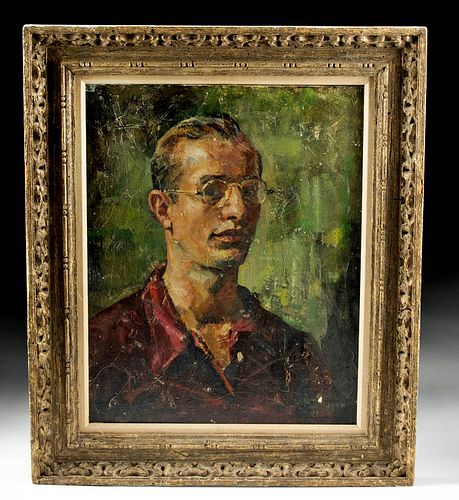 Framed Signed William Draper Self Portrait, 1941