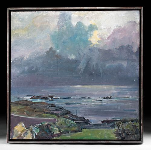 Framed William Draper Painting - Stormy Irish Sky, 1968
