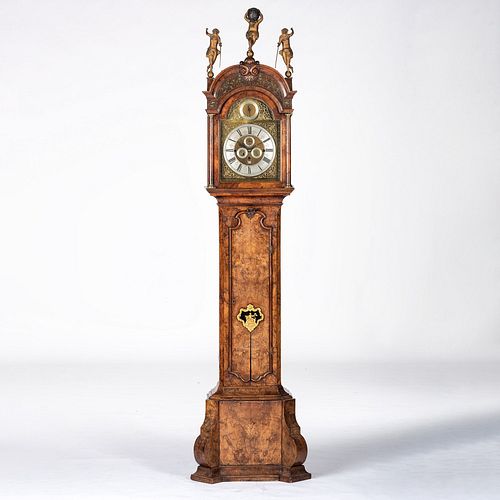 A Walnut Musical Tall Case Clock