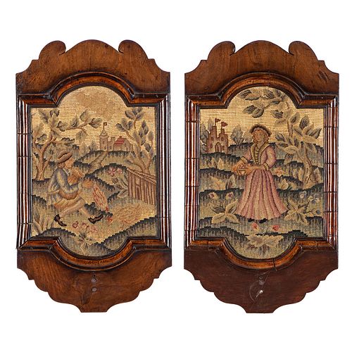 A Pair of George II Needlepoint Sconces