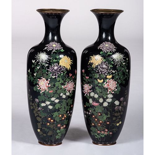 A Pair of Cloisonné Floor Vases 