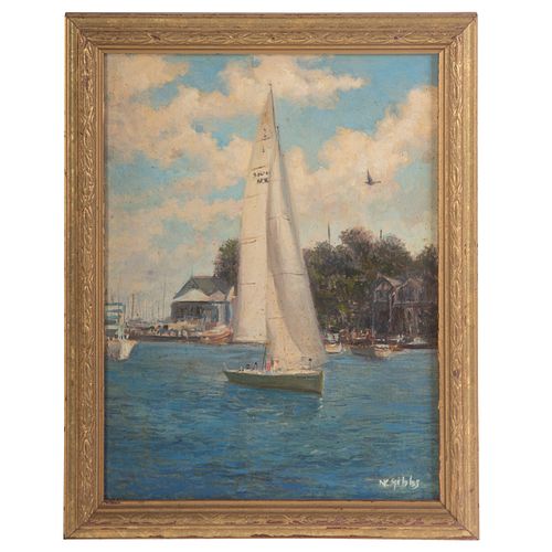 Nathaniel K. Gibbs. "Annapolis Sailboat," oil