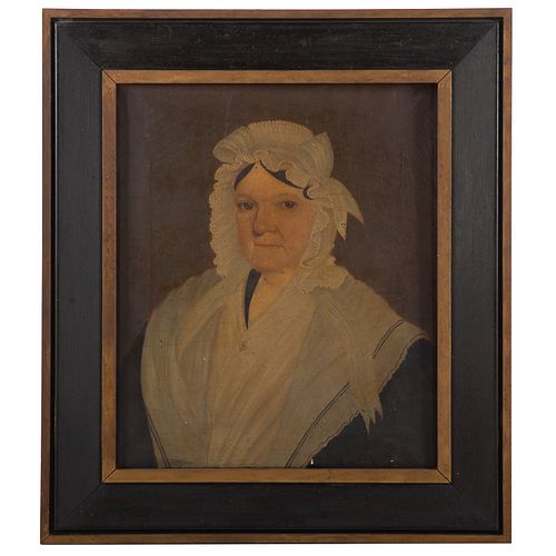American School, 19th c. Portrait of a Lady, oil