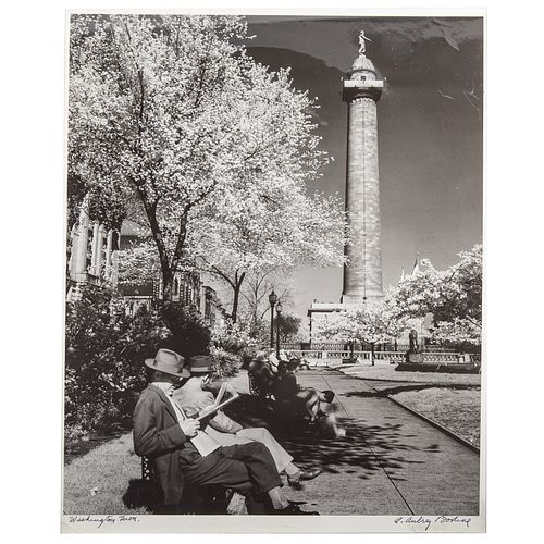 A. Aubrey Bodine. "Washington Monument-Spring"