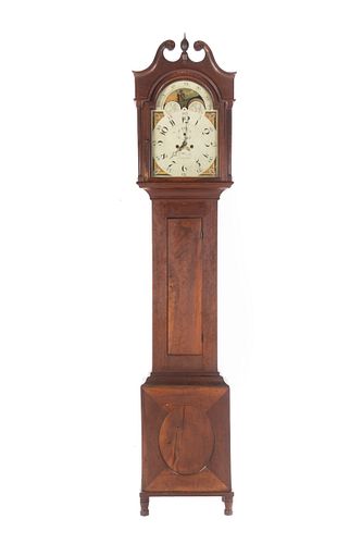 Federal Cherry Tall Case Clock, Eli Bentley