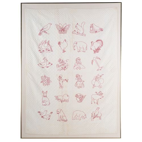 American Cotton Embroidered Crib Quilt