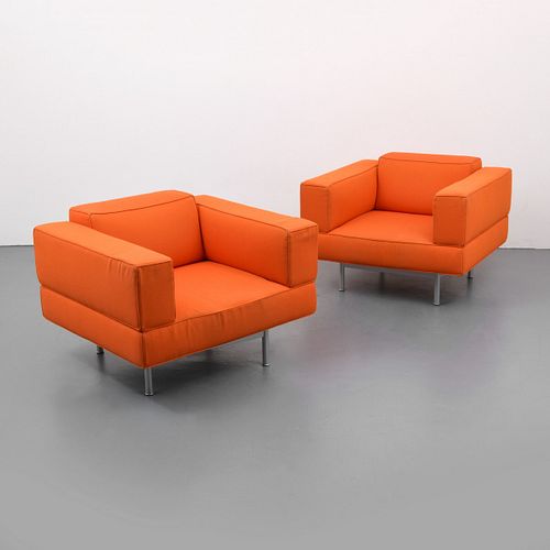 Pair of Piero Lissoni "Reef" Swivel Lounge Chairs